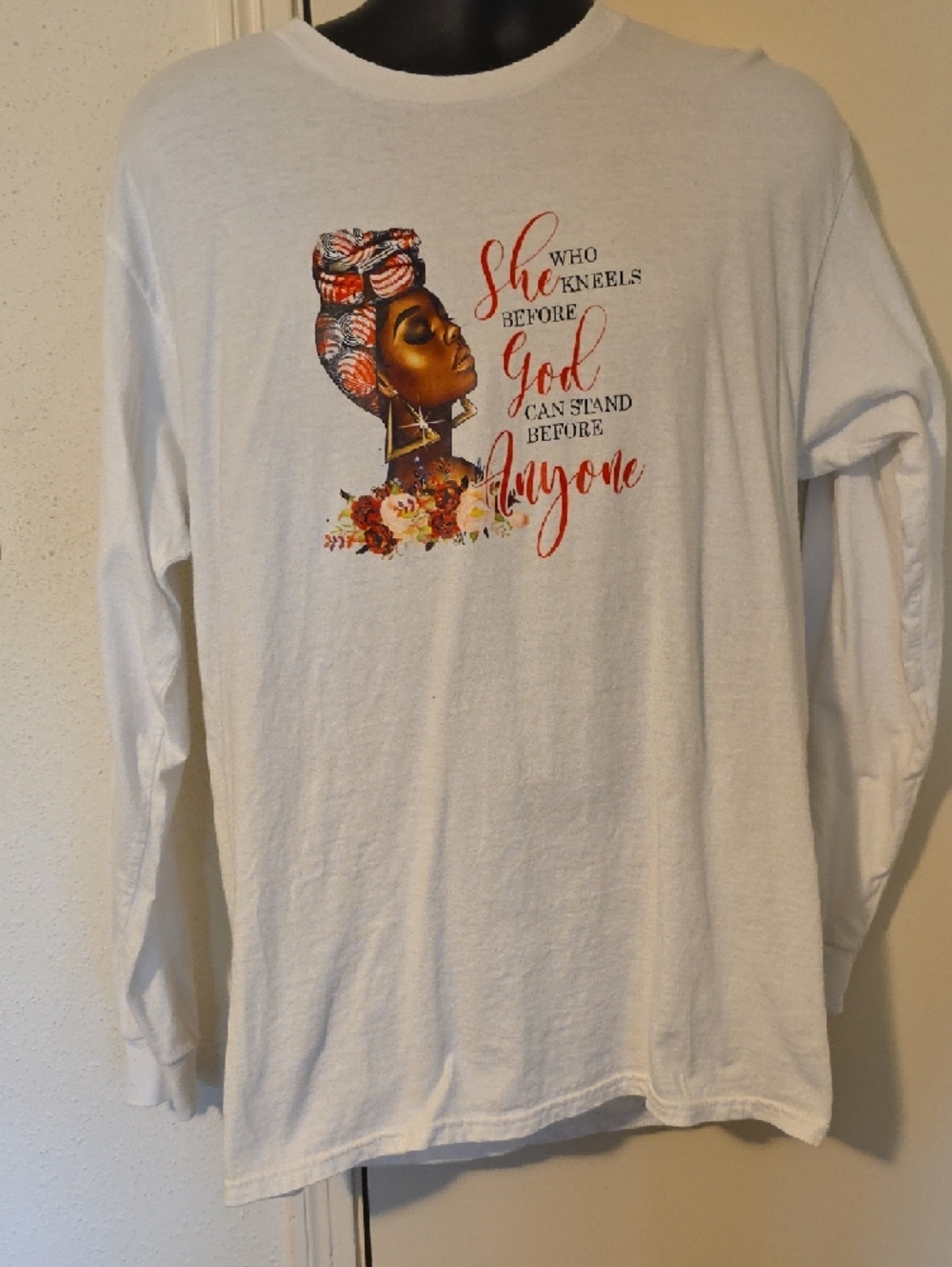 White Graphic  Tee with Inspirational Design - Picture 2 of 6
